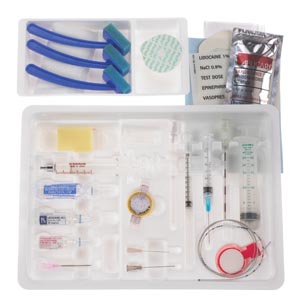 [332097] Continuous Epidural Tray, 17G x 3½" Winged Tuohy Needle & 19G Springwood Closed Tip Catheter, 10/cs