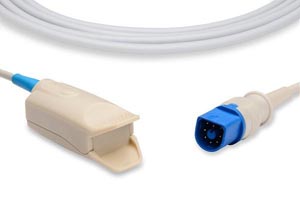 [S410-910] Direct-Connect SpO2 Sensor, Adult Clip, Philips Compatible w/ OEM: M1196A, 989803128631, B505-1006V-10