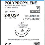 [J8523D] Surgical Specialties Sharpoint Plus 2-0 36 inch Polypropylene Suture with Needle and Blue, 36 per Box