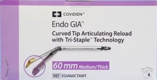 [EGIA60CTAMT] Medtronic, Endo GIA Curved Tip Articulating AutoSuture, 60mm Med/Thick