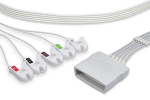 [LPT5-90DP0] Disposable ECG Leadwire, 5 Leads Pinch/Grabber, 10/bx, Philips Compatible w/ OEM: 989803172031