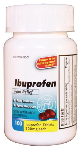 [IBUT100] Ibuprofen Tablets, 200mg, Compared to the Active Ingredients in Advil® Tablets, 100/btl, 24 btl/cs
