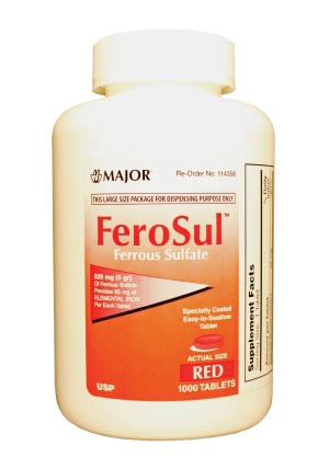 [114355] Ferosul, 5gr, Film Coated, Red Tablets, 1000s, Compare to Feosol®, NDC# 00904-7590-80