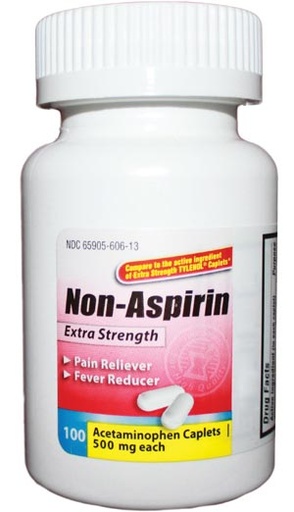 [50024ACC] Acetaminophen Caplets, 500mg, 100/btl, 24 btl/cs, Compare to Tylenol® Extra Strength