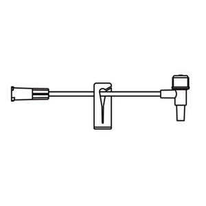 [471950] Small Bore T-Port Extension Set, Proximal Luer Lock Connection, Distal T-Fitting Luer Slip Connection, Latex Free (LF) Intermittent Injection Port, Slide Clamp, 0.13 mL Priming Volume, 4"L, DEHP Free, 100/cs (Rx)