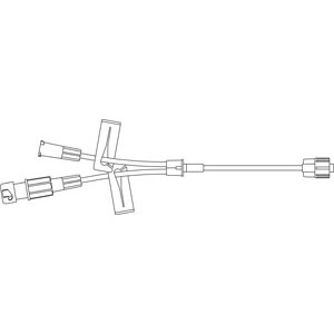 [NF1318] Y-Type Microbore Extension Set, Attached SAFELINE Injection Site, Female Adapter, 2 Removable Slide Clamps, Male Luer Lock, 0.52mL Priming Volume, 6"L, DEHP & Latex Free (LF), 100/cs (Rx)