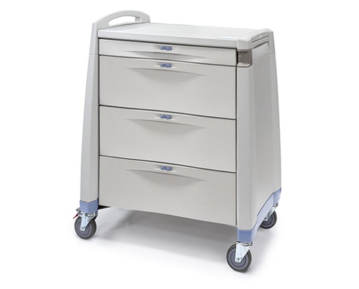 [AVPCL10-KSHDC-D103] Capsa Avalo PCL Punch Card Medication Cart with Keyless Lock and White