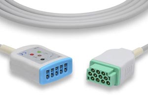 [TQ-25860] ECG Trunk Cable, 3/5 Leads, GE Healthcare > Marquette Compatible w/ OEM: 2017003-001, 2017003-002, 2022948-002, 412931-001, E9002ZB, 164L0025, CBT-05ND-10CM-0001, 2017003-001