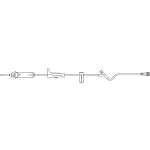 [V1427-01] Admin Set, Universal Spike, Slide Clamp, Injection Site 28" Above Distal End, SPIN-LOCK Connector, 12mL Priming Volume, 66"L, 60 Drops/mL, Latex Free (LF), 50/cs (Rx)