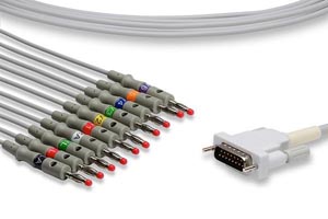 [K10-SH1-B0] Direct-Connect EKG Cable, 10 Leads